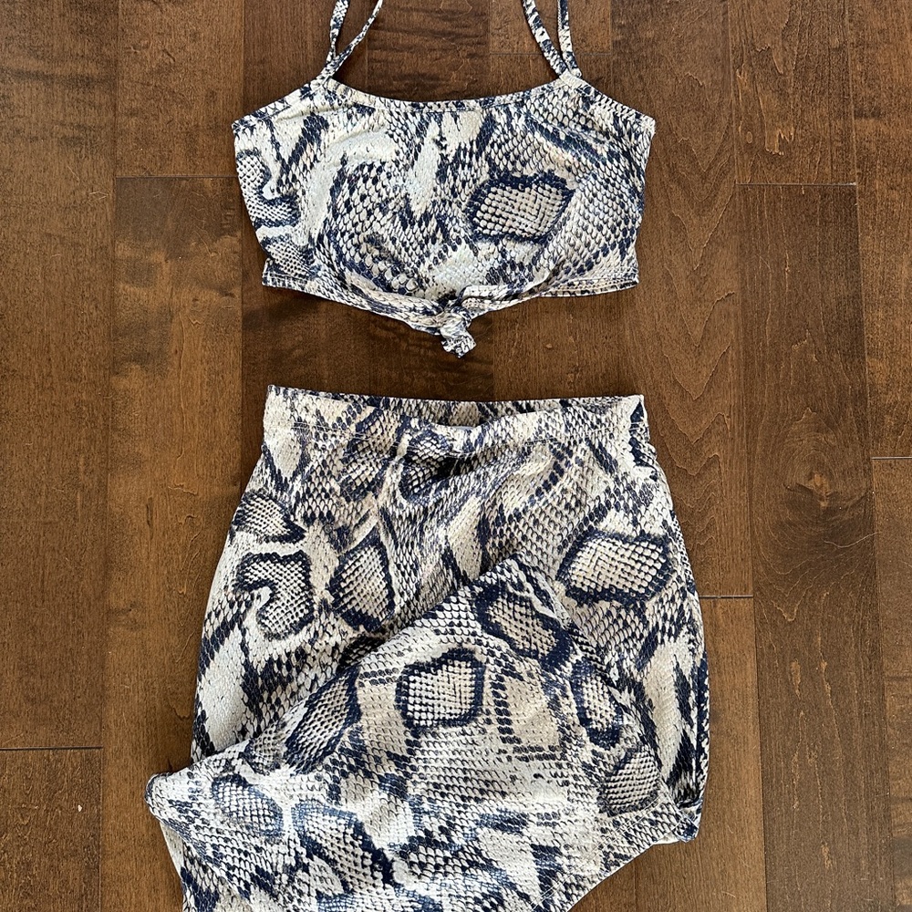 Snake Print Midi Dress